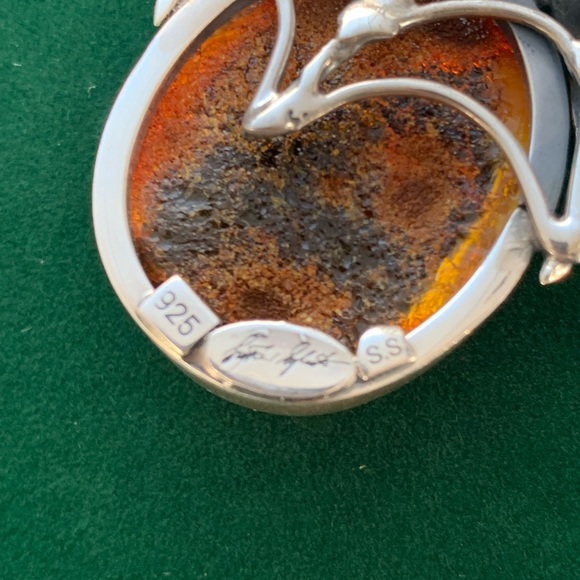 Sterling g silver spider pendant 925 spiderweb jewelry baltic amber gothic punk - Picture 9 of 13